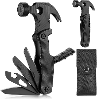 IPRee 18 in 1 Multifunctionele Klauwhamer Nagelpuller Combinatie Kleine Zaagbit Gereedschap Buitenshuis Overleving Kampe