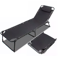 IPRee 190*58*30cm Vouwbare Strandlounge Stoel 150kg/ 330lb Maximale Belasting voor Buiten, Zonnebade stoel met Verwijder
