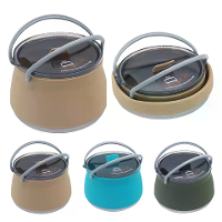 IPRee 1L Outdoor Siliconen Waterketel Vouwbare Camping Servies Waterketel Kookwaterpot Mini Kookwaterpot met Handvat voo