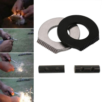 IPRee® 2 Stks / set EDC Dubbele Gaten Flintstone Schraper Fire Starter Ignitor Outdoor Survival Kits
