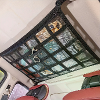 IPRee 30 Pockets Heavy Duty Auto Plafond Cargo Net Dubbel Lagen Mesh Organizer voor Trucks & SUV's, Perfect voor Road Tr