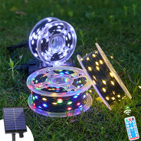 IPRee 32M LED Solar String Lights Fairy Groene Draad Buiten Kerstverlichting Boomguirlande Waterdicht voor Nieuwjaar, Tu