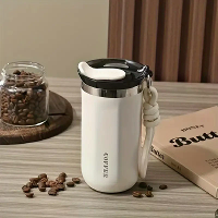 IPRee 350ml RVS geïsoleerde bekers draagbare dubbelwandige vacuüm thermosbeker koffie mok met touw lekvrije drinkwaterfl