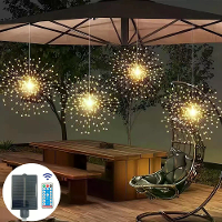 IPRee 4 IN 1 LED Sterrenburst Bol Verlichting Plug in Waterdichte Hanglampen voor Tuinen Kerstfeest Decoratie