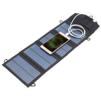 Ipree™ 5v 7w Portable Solar Panel Outdoor Travel Emergency Foldable Charger Power Bank With Usb Port