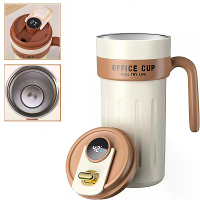 IPRee 650ml RVS Isolatiebeker met Handvat Slimme Koffiebeker LED Temperatuurweergave Draagbare Schattige Waterfles voor