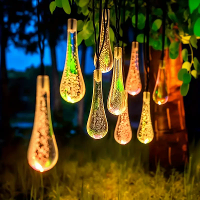 IPRee 7 Meter/50 LED Zonne Druppel Lichten String Buiten Waterdicht Tuin Gazon Paden Omheining Bruiloft Feest Vakantie D