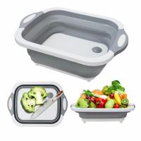 IPRee® 7L keukensnijplank Opvouwbare multifunctionele afvoermand Fruitgroentemand wassen