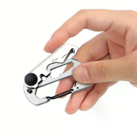 IPRee 9in1 13in1 Mini Multifunctionele Sleutel en Flesopener Compacte Kaarttool RVS Klimcarabiner EDC Sleutelhanger Gere