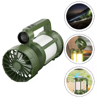 IPRee Alles in één Draagbare Zonne energie Handheld Zaklamp Mini Ventilator Kampeer Lantaarn Type C Opladen Ingebouwde B