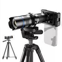 APEXEL 20 40X Zoom Monoculaire Tele scoop Metaal Telefoto Lens 4K HD Meellaags Coating met Statief en Telefoonclip voor