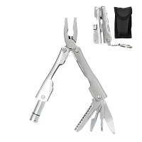 IPRee Arbeidsbesparende Mini Multitool Tang met Ledlicht Lichtgewicht Opvouwbare Tang Antiroest RVS Outdoor Gereedschap