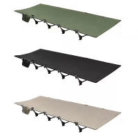 Campingbedjes voor Volwassenen Lichtgewicht 7075 Aluminium Vouwbed, 150 kg Laadvermogen Vouwbed voor Wandelen met Opberg