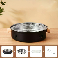 IPRee Draagbare BBQ Houtskoolgrill RVS Mini Outdoor Kamperen Met Draadgaas Grill Barbecue Fornuis