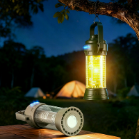 IPRee draagbare kampeerlamp LED handlamp USB oplaadbaar mini floodlight met 6 lichtmodi wandelhaak ontwerp tent noodgeva