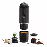 Draagbare Koffiemaker, 19 Bar Draadloze Espressomaker, NS pods en gemalen koffie compatibel voor reizen / kamperen / kan