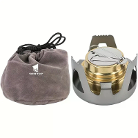 IPRee Draagbare Mini Alcohol Kachel Brander Verstelbare Vuurkracht Benzine Kachel Aluminium Legering Houder Ultralichte