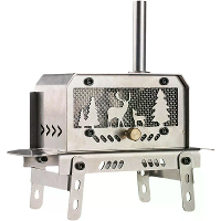Draagbare Mini RVS Buiten Hout Kachel,Decoratieve Wierookhouder voor Kerstboom en Elch Tafel Ornament voor Kamperen Wand