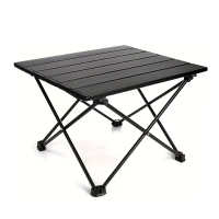 IPRee draagbare opvouwbare camping bijzettafel met aluminiumlegering scroll X frame voor buiten picknicks, BBQ, strand e