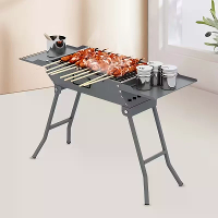 Xmund Draagbare Vouwbare BBQ Grillset, Verstevigd Zinklegering voor Buiten koken en Kamperen