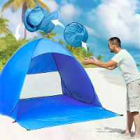 [EU Direct] Xmund PopUp Strandtent, Met Handtas   Compact Vouwontwerp, Geschikt Voor Buiten Kamperen, Picknicken En Reiz