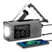 IPRee Handcrank Noodradio Zonne energie Radio met LED Zaklamp SOS Alarm Draagbare Radio voor Buiten Camping en Noodsitua