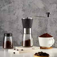 IPRee Handmatige Koffiemolen Glazen Draagbare Koffiemachine voor Buiten Keramische Maalkern Peper Graan Molen Koffieware