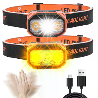 Krachtige LED Sensor Hoofdlamp USB Oplaadbare Koplamp LED Hoofdlamp Camping Zoeklicht met ingebouwde batterij Visserslam