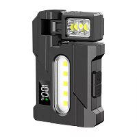 Multipurpose Dual Light Source LED Sleutelhanger Zaklamp LCD Scherm Draaibare Pocket Werklicht met Metalen Clip EDC Fakk