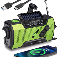 IPRee Noodweer Radio Buiten Draagbare Handcrank Radio Zonne energie AM/FM SOS Alarm LED Leeslamp Zaklamp Powerbank