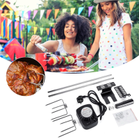 IPRee® Outdoor Automatische Eletric BBQ Grill Rotisserie Motor Rvs Barbecue Rack Roterende Vork Kits Machine EU / US / A