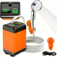 IPRee Outdoor Campingdouche Draagbare Elektrische Douchepomp IPX7 Waterdicht 6000/7800mAh met Digitale Temperatuurweerga