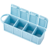 IPRee® PP reis Draagbare pillendoosje 4 slots pillendoos Tablet etui voor tabletbehuizing