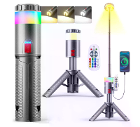 IPRee Telescopische Campinglamp Oplaadbaar met 15 Kleurtijden 6000mAh Camping Essentials Draagbare Waterdichte Lampen vo