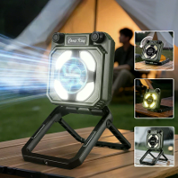 IPRee Vouwbare Camping Fan Lantaarn met Stand Oplaadbare Dimbare Helder Werkvloerlamp Draagbare Handkruk Buitenshuis Wan