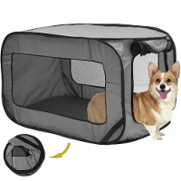 Xmund Opvouwbare Hond en Kat Reisbox Draagbare Pop up Hond Box met Rits en Mesh Deur Opvouwbare Kleine Hondenzetel Kenne