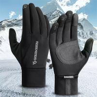 IPRee Winter Fietshandschoenen voor Mannen Warme Buitensport Winddicht Anti slip Waterdicht Fluwelen Aanraakscherm Hands