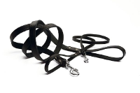 Leren Hondenriem Zwart 165 cm 20 mm breedte