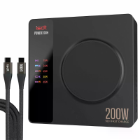 ISDT Power 200X / 200H USB C Snellader 5 Poorts Desktop / Muur PD3.1 Lader met Draadloze Oplaadpoort QC 3.0