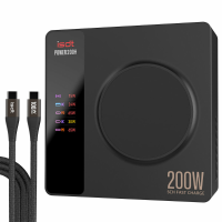 ISDT Power 200X/200H USB C snellader 5 poorts desktop/muur PD3.1 Oplader met draadloze oplaadpoort QC 3.0
