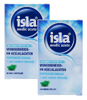 Isla Medic Acute Keelpastilles Pepermunt   bij verkoudheids  en keelklachten Duoverpakking