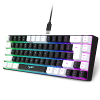 (ISO indeling) HXSJ 68 toetsen Bedraad Gaming Toetsenbord RGB 60% voor PC Thuis Kantoor