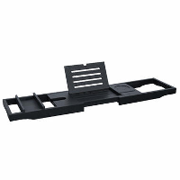 Bamboe badplank   Uitschuifbare badbrug   Zwart