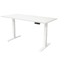 Elektrisch verstelbaar bureau   140x80 cm   Dual motor   Wit
