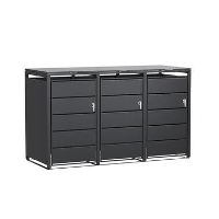 Kliko ombouw   3 containers   Antraciet   Met lock functie