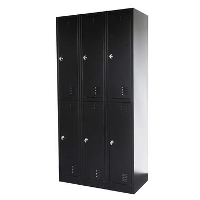 Lockerkast Zwart   90x185 cm   6 lockers