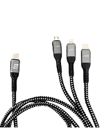 IWH 019057 USB laadkabel USB C, USB micro A bus, Apple Lightning stekker 1.20 M