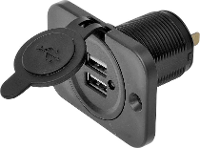 IWH USB dubbel inbouwstopcontact 12/24 Volt 21100 mA Stroombelasting (max.): 2.0 A 12 of 24 V=