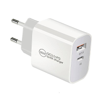 IWH USB oplader 30 W 1x USB A, 1x USB C USB PD, QC 3.0 Wit Binnen