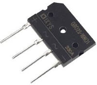 IXYS GBO25 16NO1 Bruggelijkrichter SIP 4 1600 V 25 A Eenfasig
